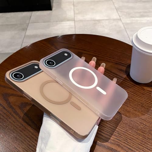 Coque iPhone 15 Plus fine et translucide avec support magnétique pour modèle Or