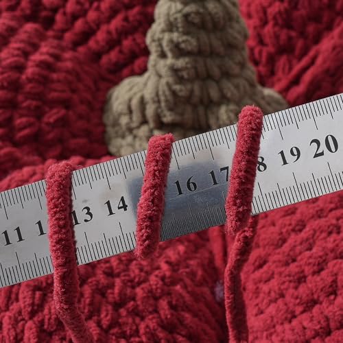 Image of Crafted By Catherine Blanket Solid Yarn - 4 Pack (213 Yards Each Skein), Red, Gauge 6 Super Bulky