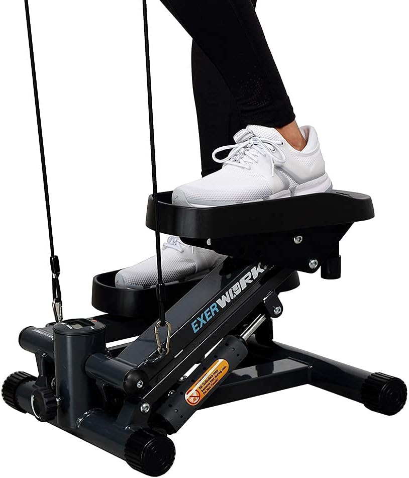 EXERWORK 850 Bluetooth Smart Cloud Fitness Extended Capacity Mini Stepper with Adjustable Step Height, Free App and Workout Goal Setting