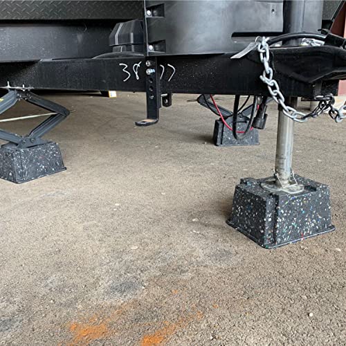 Image of 5-Pack OX BLOX Heavy Duty Trailer Jack Block - Made in USA RV Leveling Blocks - Supports Up to 10,000 lbs - RV Jack Blocks for Any Tongue Jack, Post, Foot, or Stabilizer (Round or Square)