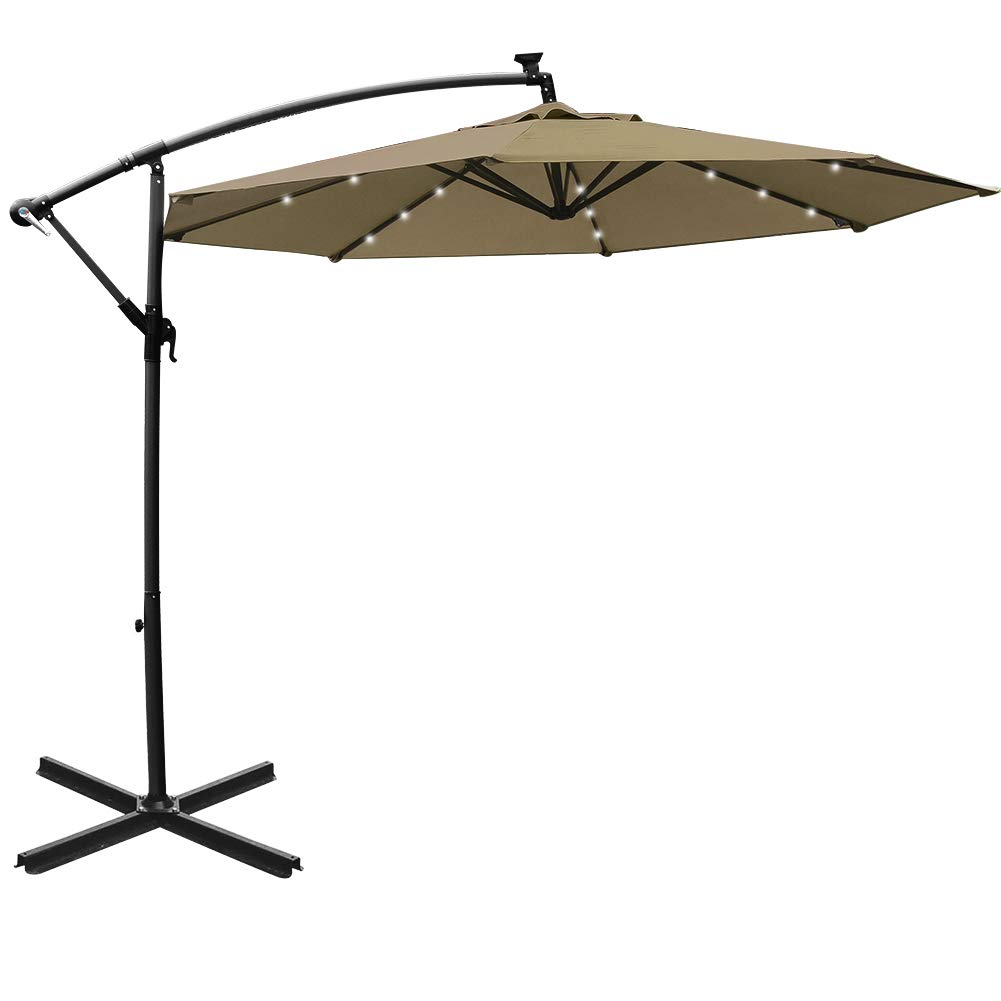 Buy Mefo garden 10ft Solar Patio Outdoor Umbrella Offset Cantilever