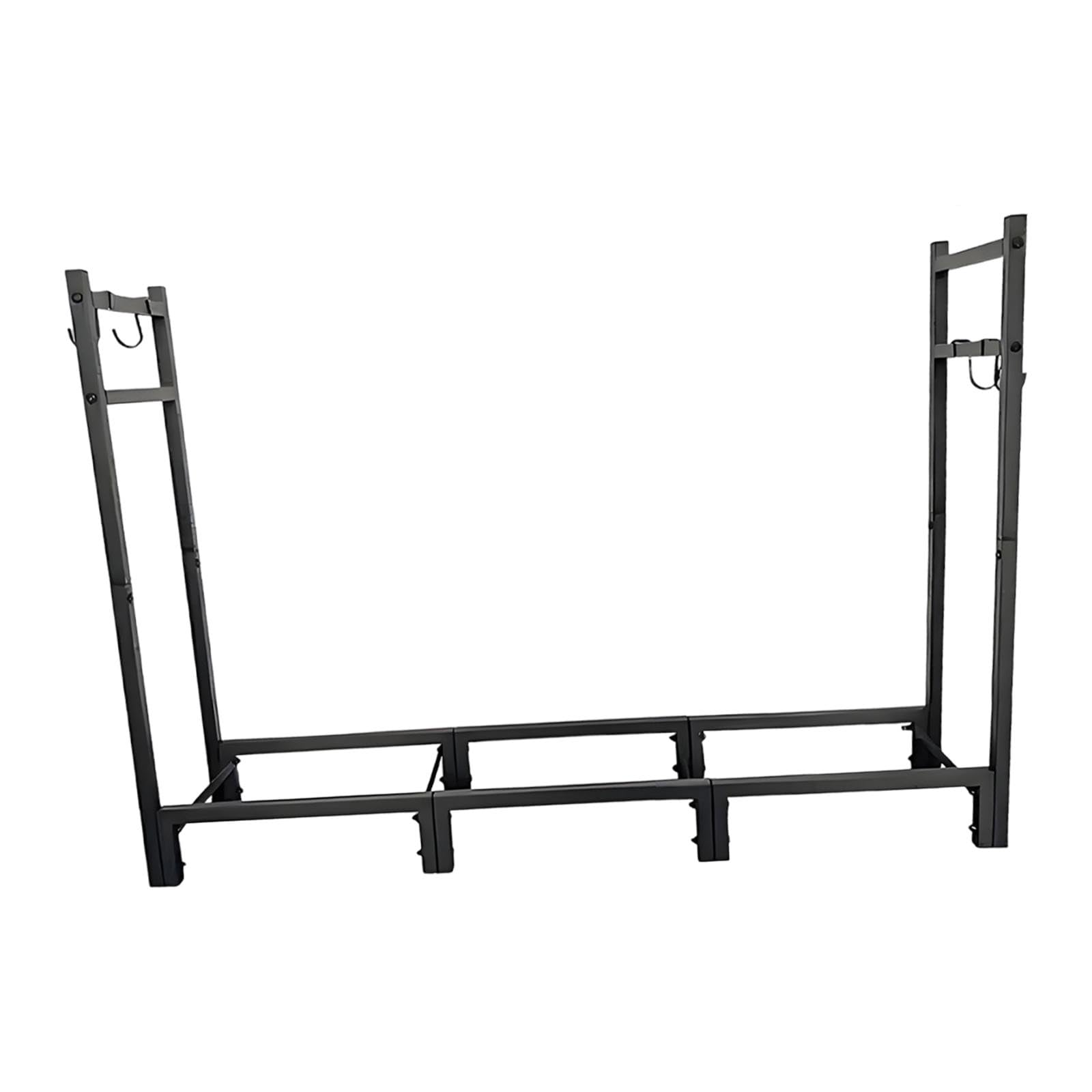 HouseVibe Portalegna in Ferro Battuto, Porta Legna Salvaspazio, Organizer per Riporre Il Legname, Supporto Impilabile per Interno ed Esterno, Capacità 250 kg, Dimensioni 114x25x80 cm