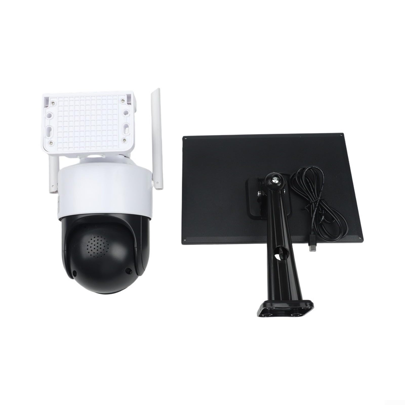 Cámara de seguridad solar de doble lente para exteriores, 4 MP, 4 G, PTZ, inalámbrica, CCTV con zoom panorámico y color para visión nocturna, detección de IA IP66 para prueba blanca (cámara