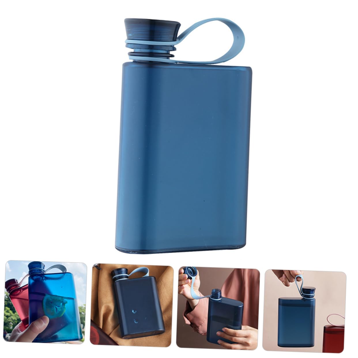 Alipis 5 Botellas De Agua Planas Portátiles Reutilizables Plegables Con Aislamiento Para Viaje Delgadas Para Ciclismo Color Azul Reutilizables Reutilizable
