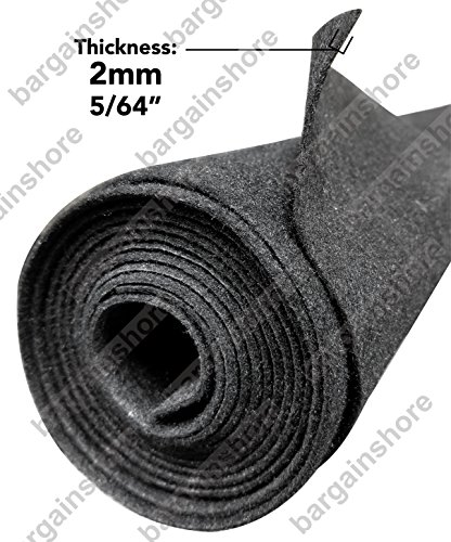 Polymat 2 cans 12 oz ea 777 Glue+ 16ft X 45\" W Charcoal Grey Speaker Box Carpet Truck Car Trunk Liner, Dash Cover, Home Wall Decor