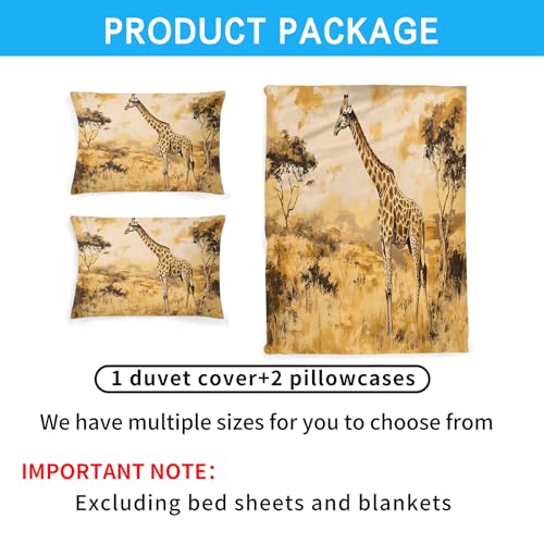 Housse de Couette 220x240 Girafe Parure Lit Impression 3D - 6