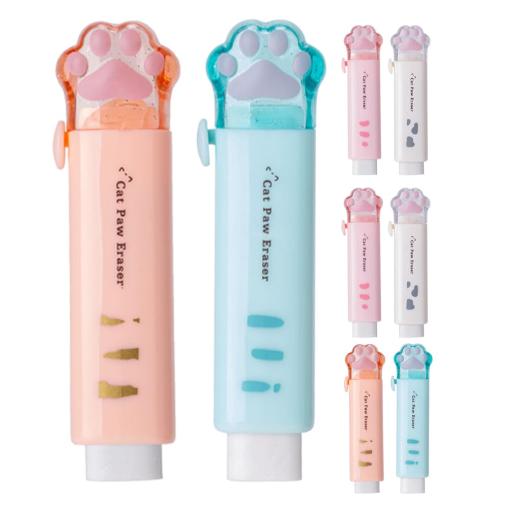 VILLCASE 8 Gomme Da Cancellare Push-pull Colori Vivaci Gomme Estetiche Per Ragazze Ragazzi E Ragazze Gomme Da Cancellare