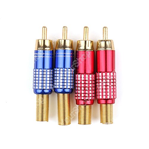 4 Piezas Conector RCA Macho Chapado en Oro miniatura 1