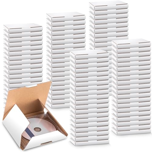 Fuyoooo 100 Pcs 5 5/8'l x 5'w x 7/16'h Cd Mailer Box Cd...