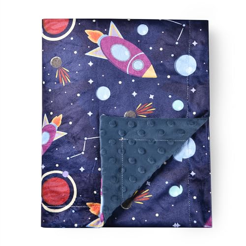Image of Baby Blanket Super Soft Minky Blanket Space Blanket with Dotted Backing for Newborns Nursery Stroller Receiving Toddlers Crib Bedding for Boy or Girl(30 x 40 Inch)