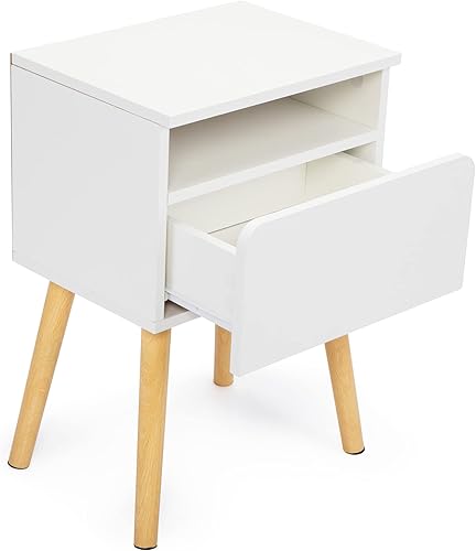 Miniatura 3 de Versatile Nightstand Bedroom End Table with Drawer Storage Shelf Side Table for Home  Office White