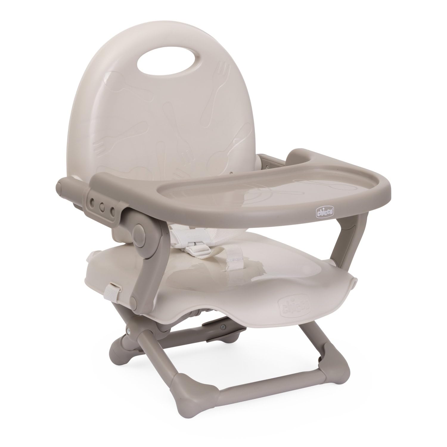 Chicco Pocket Snack Rialzo Sedia per Bambini 6 Mesi-3 Anni (15 kg), Seggiolino Pappa Alzasedia da Tavolo Portatile Seggiolone Da Viaggio Chiusura Compatta, Vassoio Rimovibile, Beige