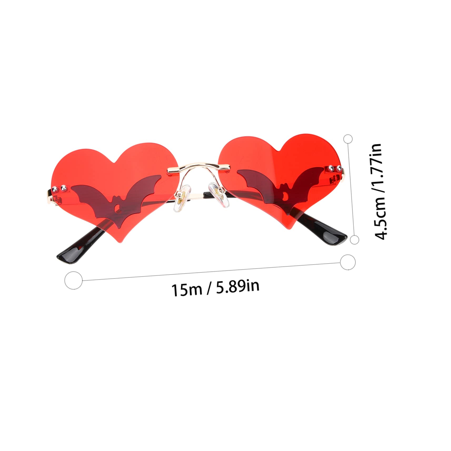 WOFASHPURET Beach Party Sunglasses Rimless Heart Sunglasses Stylish Frameless Glasses for Women Men Teens Fashion Accessory