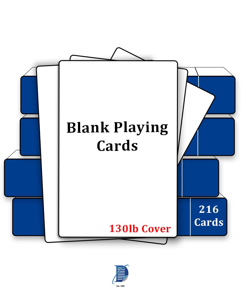 Blank Playing Cards (216 Cards) - 3.5 x 2.5 (Poker Size) - Thick Material - Easy to Write On! (Perfect for DIY Games or Flash Cards)