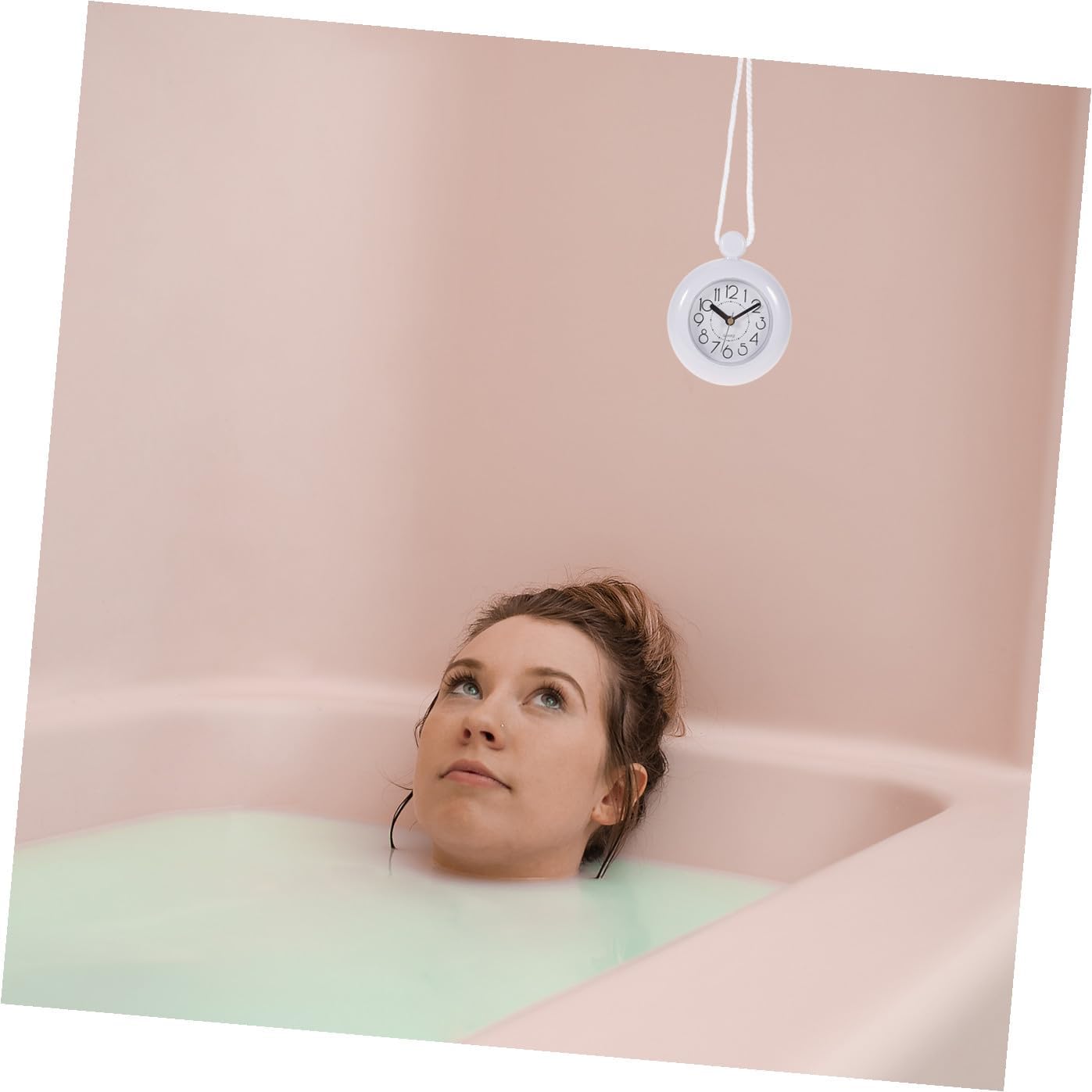 Waterproof Silent Hanging Wall Clock for Bathroom Non-Ticking Shower Wall Clock Without Battery