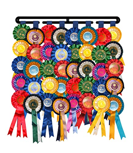 Plain Bar Rosette Hanger | Ribbon Bundle | Black | Wall Display Ribbon Holder | Horse and Dog Rosettes