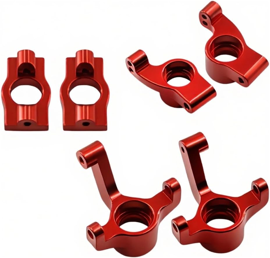 Front Steering Knuckles, Caster Blocks C Hubs and Rear Hubs Meta Aluminum for Losi Micro b Losi Micro t Upgrades Parts 1/24 1/28 Accessories Rc Car 2WD Buggy RTR LOS00007 Replacement (Blue)
