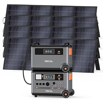 OSCAL 7200Wh Solar Generator PowerMax 6000 with 4x400W Solar Panel
