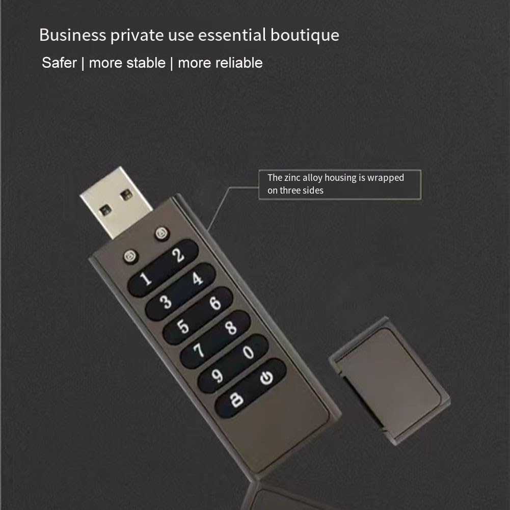 Verschlüsselungsdiskette mit Zahlenschlüsseln, tragbarer, verschlüsselter USB mit automatischer Sperrfunktion und schneller USB-3.0-Übertragungsgeschwindigkeit für mühelose Sicherung