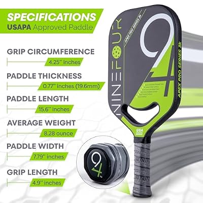 Apex Pro Series 3k Carbon Fiber Pickleball Paddle, USAPA Approved, High Spin Surface, Ultimate Control, Honeycomb Polypropylene Core, Thermoformed Open Throat, Quiet Category Approved Set Men Women