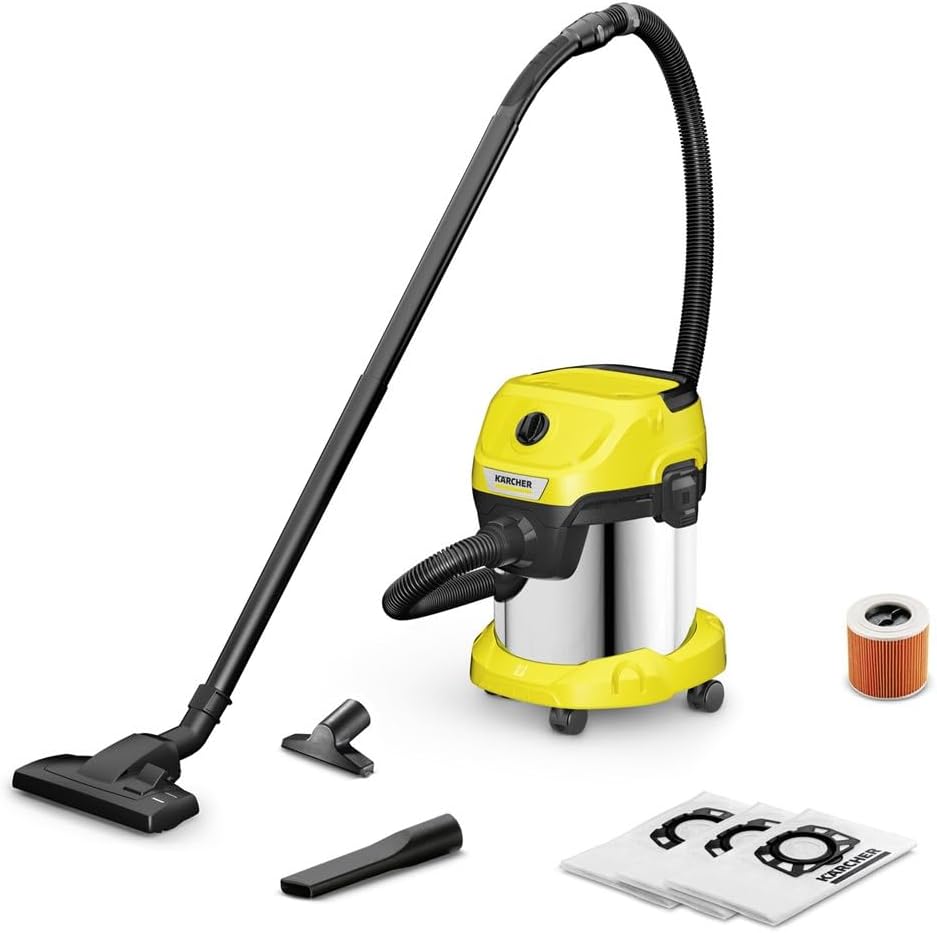 Kärcher WD 3 S Wet & Dry Vacuum Cleaner and accessories