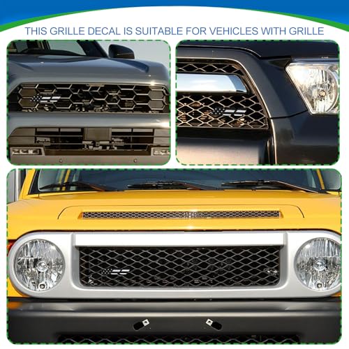 Image of Tri-Color Grille Decor Badge, Front Grill Emblem, Tri-Color Grille Badge Emblem Decoration Accessories, Grille Insert Trims Car Decor Fit for Tacoma 4Runner Tundra (Black Flag)