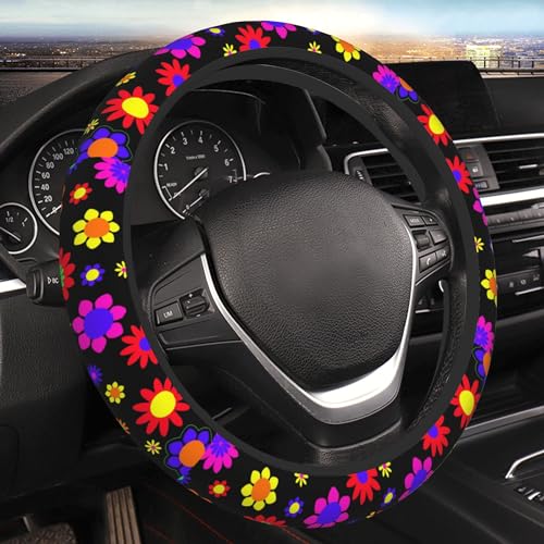 1970s-Hippie-Flowers-Power-Colorful-Flower-Power-Steering-Wheel-Cover-Universal-15-Inch-Non-Slip-Car-Wheel-Wrap-Elastic-Stretch-Wheel-Protector-for-Auto-Van-Truck-SUV