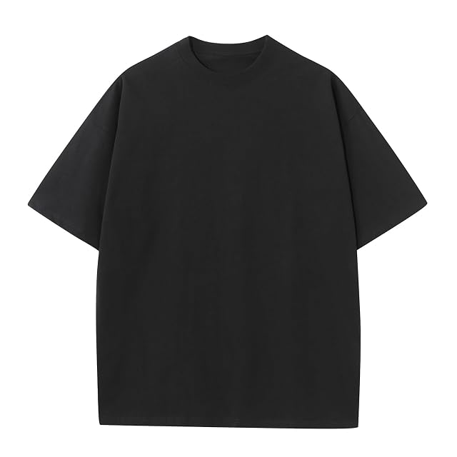 KEEPSHOWING Mens Cotton T-Shirts Oversized Unisex Short Sleeve Crew Neck Loose Basic Tops Solid Athletic Tee