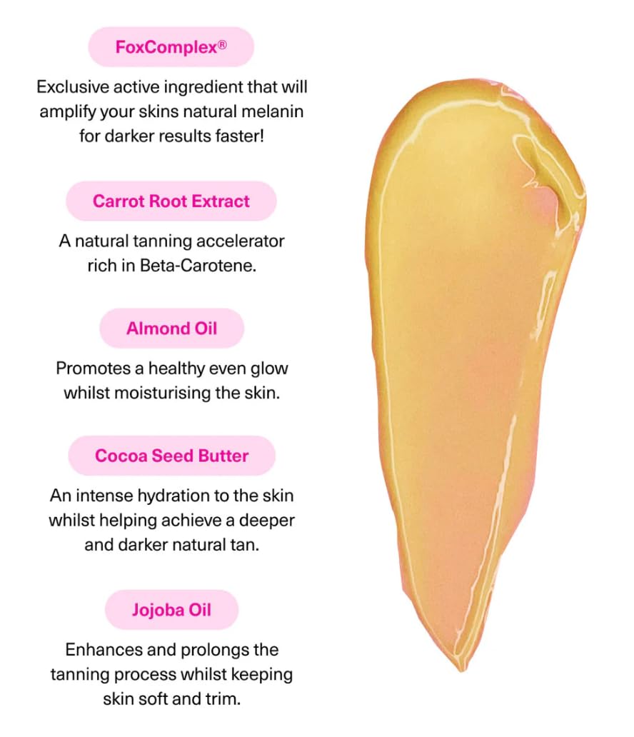 The Fox Tan - Rapid Tanning Elixir - acelerador del bronceado sin autobronceador, Loción vegana el para rostro y cuerpo, para sol y solárium, 300 ml