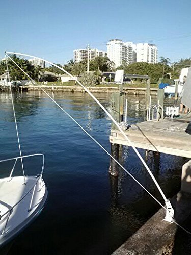 Docking Products' Mooring Whips Pivot and Locks Vertically Deck Mounted Marine Grade Aluminum 14' X 1" Solid Fiberglass Poles. Newly Designed couplings 20,000 lbs. Class. - Thumbnail 2