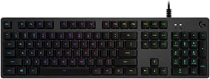 Logitech G512 Teclado Gaming Mecánico, RGB LIGHTSYNC, Teclas retroiluminadas, GX-Táctil marrón, Aleación de Aluminio, Teclas F Personalizables, Paso de USB, Disposición QWERTY PT – Carbón/Negro