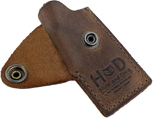 Miniatura 3 de Hide & Drink, Funda protectora para encendedor de cuero rústico hecha a mano (marrón borbon)