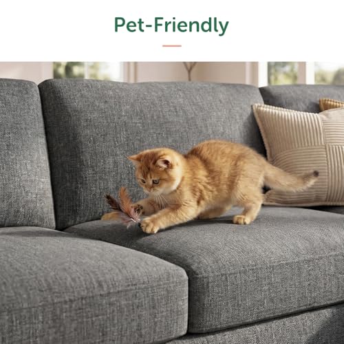 Image of HONBAY Sectional Sofa with Storage, U Shape Sofa with Chaise, 7 Seater Sectional Couch for Living Room, Light Grey