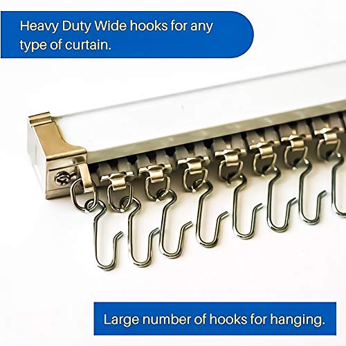 Curtain Track(3ft-13.1ft)-Ceiling Track for Curtains-Ceiling or Wall mount Curtain Track System-Room Divider-Sliding Curtain Rail for Privacy Living room Bedroom Drop ceiling Shower-Ceiling Track Set - Thumbnail 2