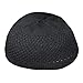 TheKufi Plain Black Open-Weave Nylon Large Stretchy Kufi Hat Skull Cap Beanie (XL -23.5