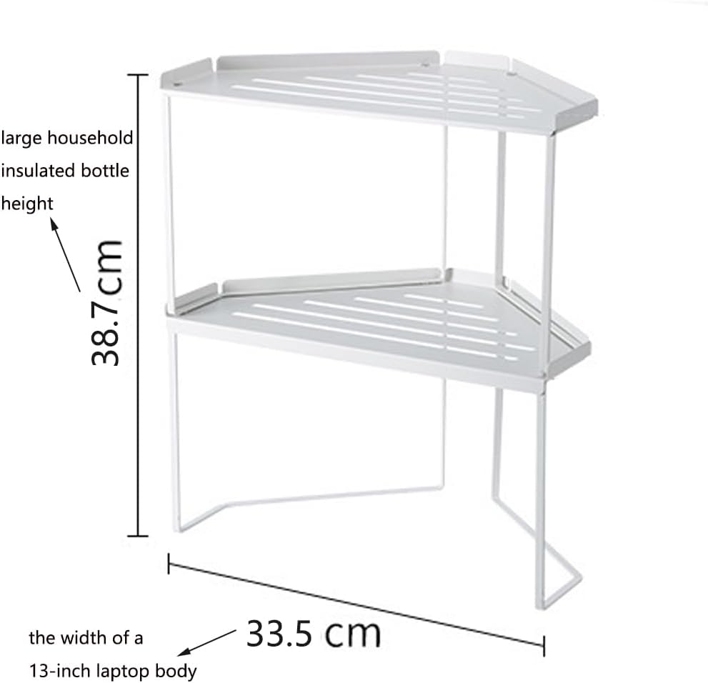Stackable Metal Kitchen Cabinet Organizer,Kitchen Corner Shelf with Non-Slip Mat,Bathroom Organizer,Storage Shelf for Cabinet/Bathroom/Countertops/Utensils