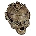 Design Toscano CL6067 Steampunk Skull Containment Vessel Gothic Stash Box Statue, Antique Brass