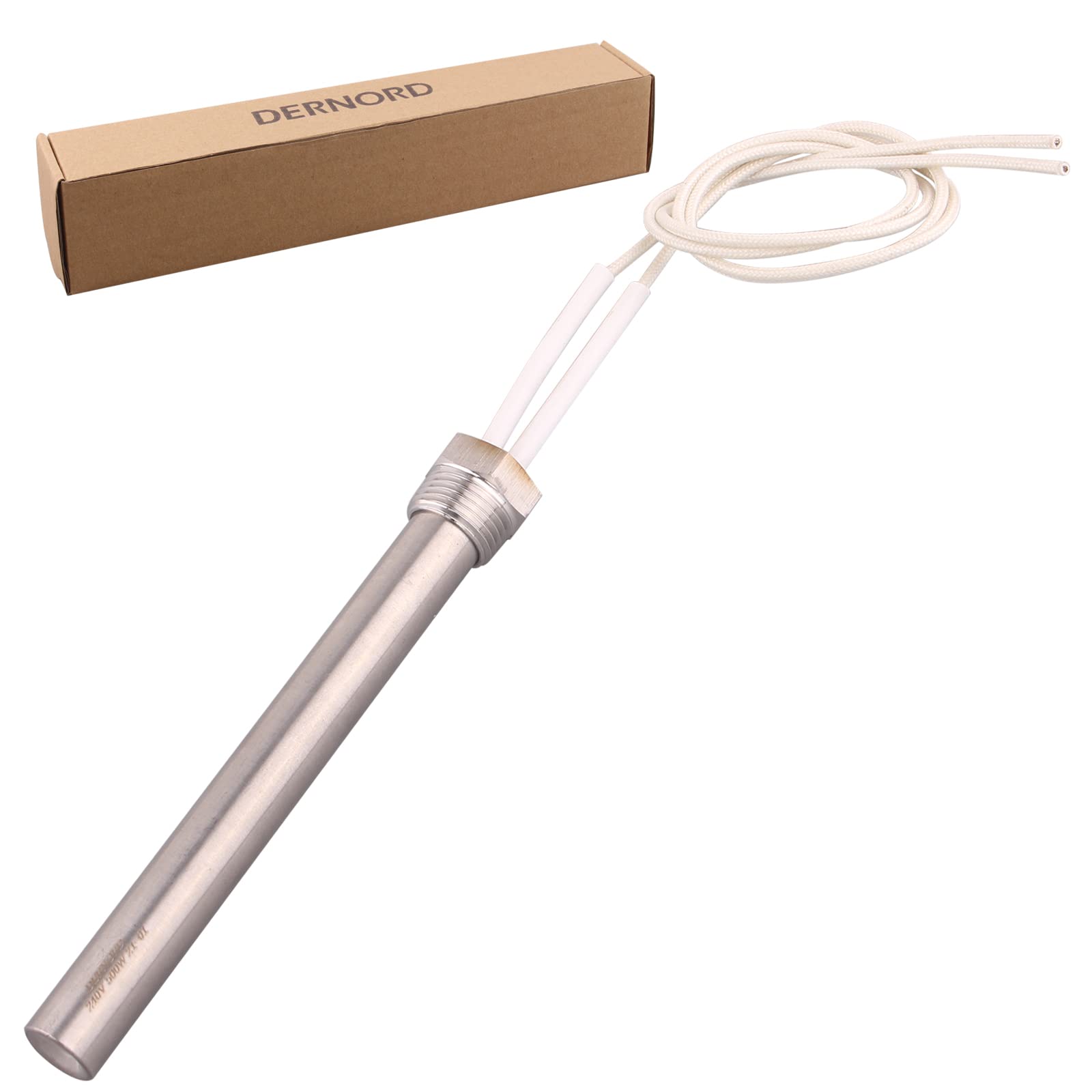 DERNORD Heizelement Patronentyp Elektroheizung 240V 500W 1/2 Zoll 20.95MM BSP Gewinde Edelstahlflansch DIY Edelstahl Heizelement
