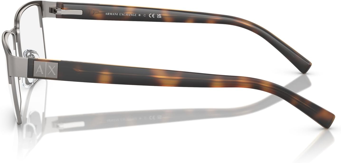 Armani Exchange Men's Ax1019 Square Prescription Eyewear Frames Matte Gunmetal/Demo Lens 54 Millimeters image 3 of 5 B0CVNLNLDQ