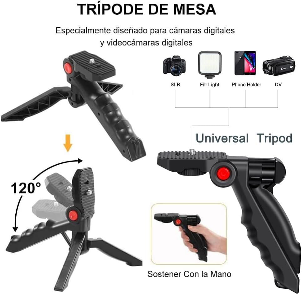 Kit vlog smartphone trépied lumière LED et microphone pour live streaming - 5