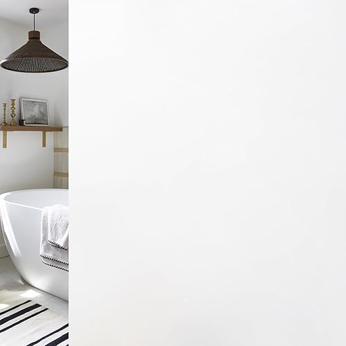 Haton Película de privacidad para ventana, película de vidrio esmerilado para ventana de baño, revestimientos decorativos opacos, bloqueo solar,