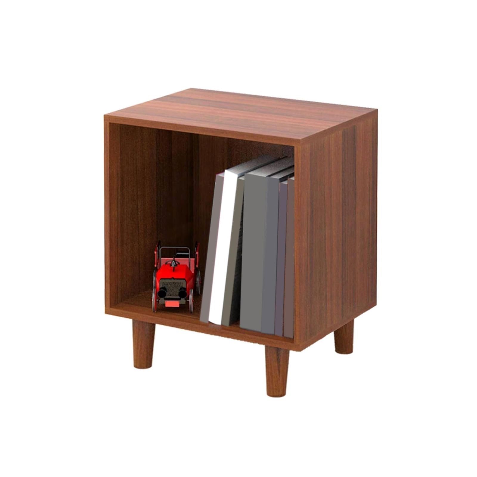 AYCDL Record Holder Low Open CD Record Cabinet Wooden Storage Bookcase Bedside Table with Feet Magazine