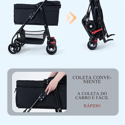Carrinho de Passeio Carro Pet para Caes, Animal de Estimação, Cachorro, Cão, Gato de Grande Porte at