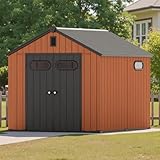 CRESTLIVE 8x10 FT Rust-Resistant Plastic Outdoor Storage...