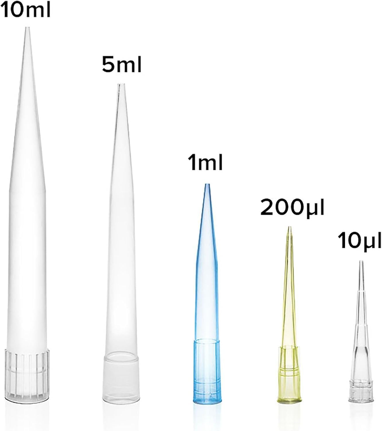 Puntali per Pipette (10ul-10ml), Puntali per Pipette per Liquidi Laatory Uiversal (100-1000 Pezzi), Trasparet, 1ml(500pieces)