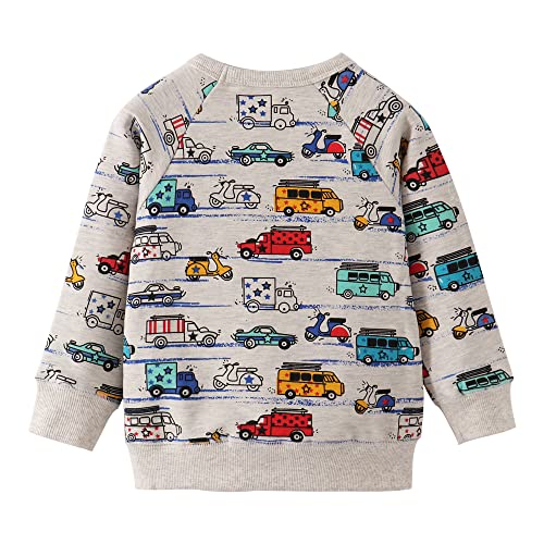 Image of Huaer Baby Boy Round Neck Cotton Long Sleeve Pullover Sweatshirt
