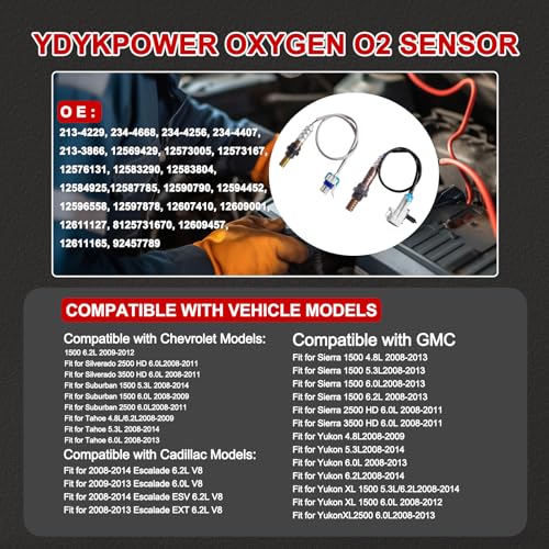 Sensor de Oxígeno Compatible para Chevy GMC Cadillac 4 pcs miniatura 2