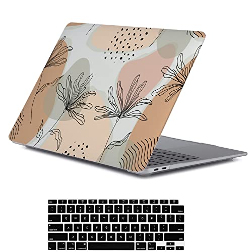 LanBaiLan Funda protectora rígida de plástico para laptop, compatible con MacBook Air de 13 pulgadas 2020 2019 2018 versión A2337 M1 A2179 A1932 pantalla Retina con Touch ID y cubierta de teclado,