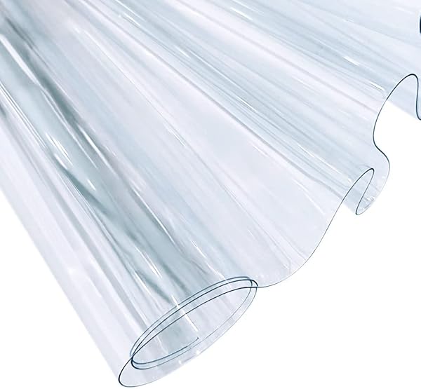 30x135cm Transparent PVC Vinyl, 0.4mm Neon Solid Color Waterproof Fabric Super Clear Mirrored Foil Roll for Making Handags Bows DIY Decor, Transparent