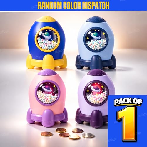 Image of Zest 4 Toyz Kids Piggy Bank Money Box Lockable Money Saving Bank with Coin Slot Cute Astronaut Design Educational Toy for Children-Multi Color